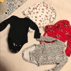 4 NB size Carters lg sleeve w cuff  cover fingers